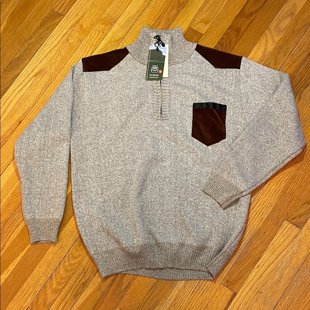 ⭐️NWT HUAERDUNJIPU Men's Classic Sweater with Corduroy Fleece Lined Cottage